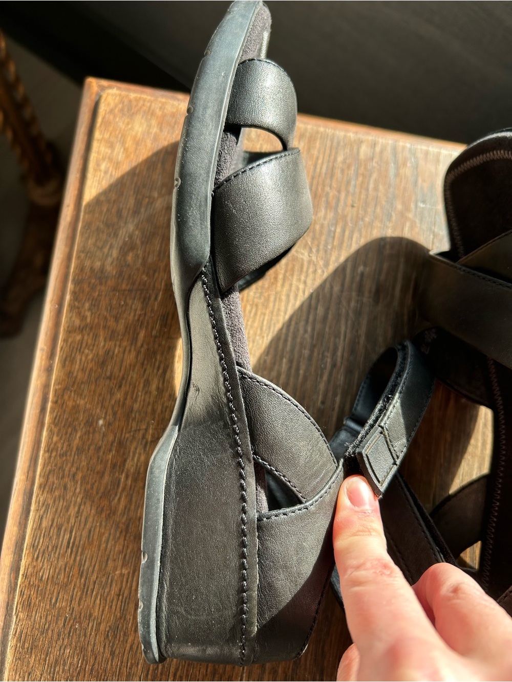 Rockport black leather sandals size 8 - Picture 5 of 9